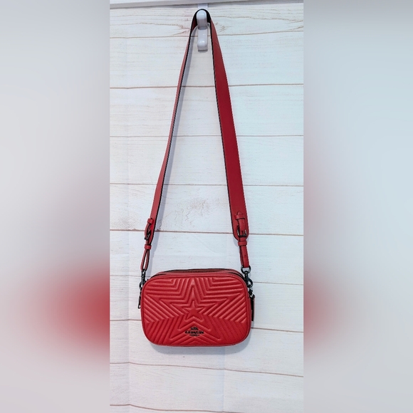 Coach Red Quilted ⭐ Star ⭐ 🤩🤩 Crossbody Bag - Picture 12 of 16